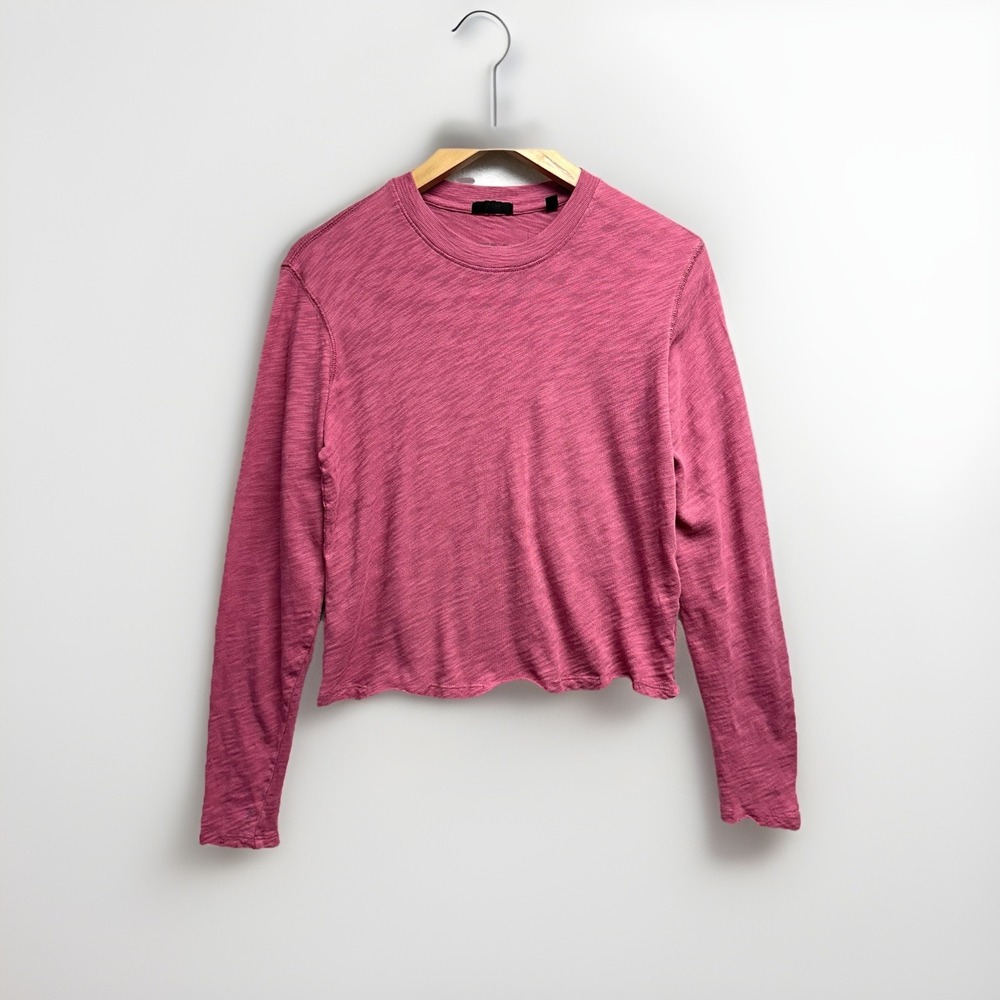 ATM Anthony Thomas Melillo Slub Jersey Top Pink Rose Women's XS Crew Neck Tee